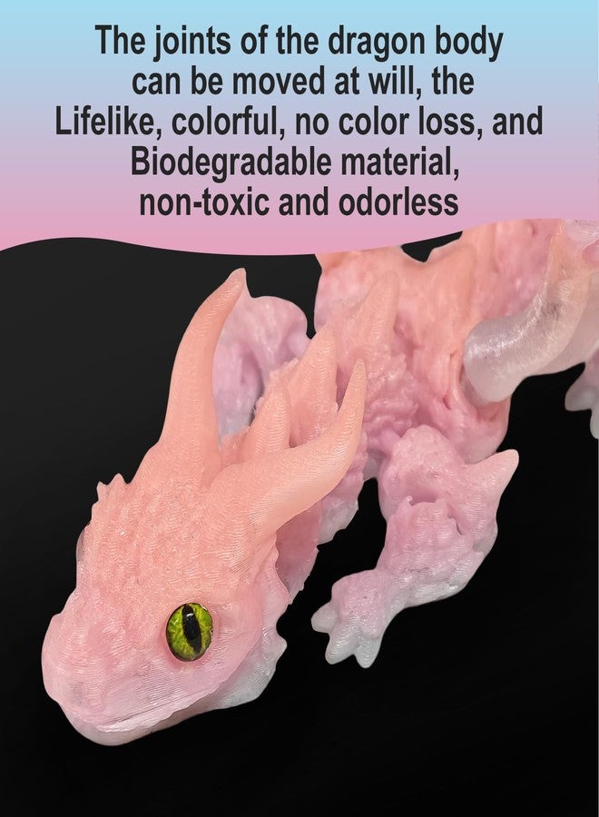 oyeftp 3D Printed Dragon with Wings, 3D Printed Animals Toys, Fidget Dragon Toys, Dragon Glow in The Dark Flexible Articulated Winged Crystal Dragon Model, Desktop Deco, Stocking Easter Basket Stuffers - Image 3